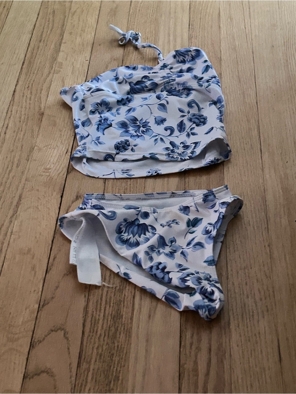Blue Floral Two-Piece Swim Set
